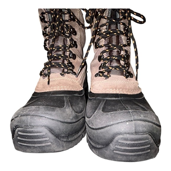 Totes Taupe Men's Waterproof Shell Snow Boots SZ: 10 Brow Black Winter Boots - Picture 12 of 15